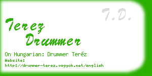 terez drummer business card